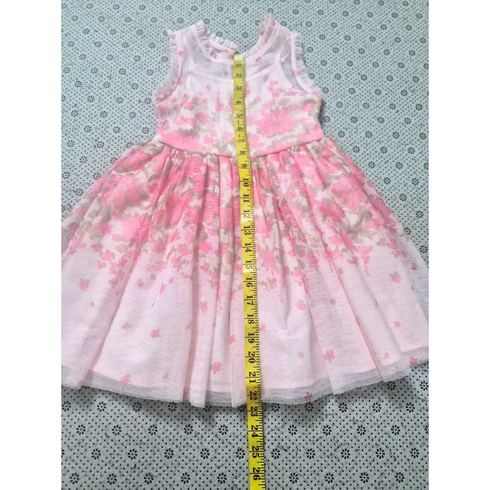 Zenzi Girls Pink Floral Tulle Party Dress Size XS 4/5
